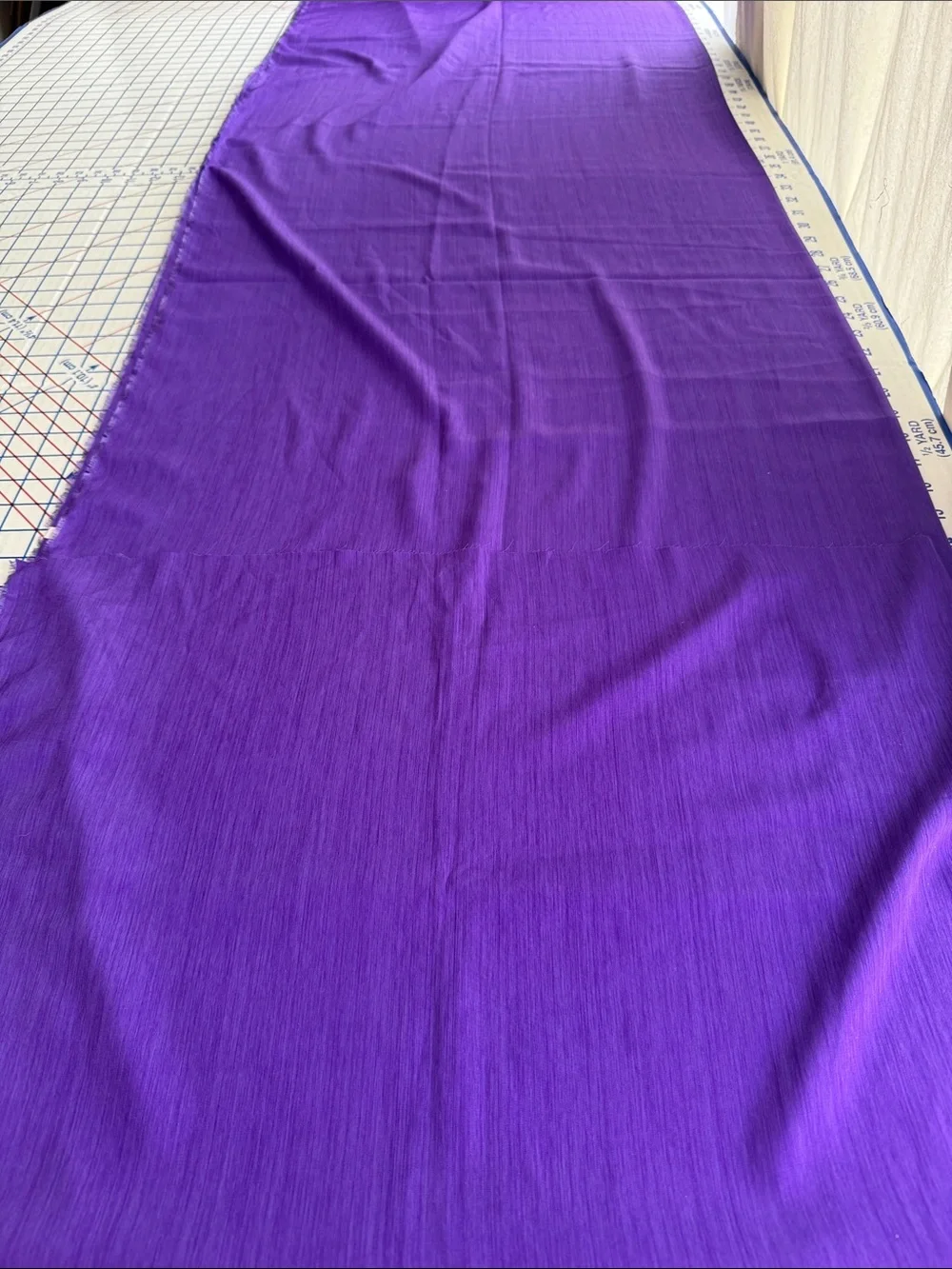 Vintage Purple Iridescent Slinky Dress Fabric Silk Look 2.5 Yards x 44